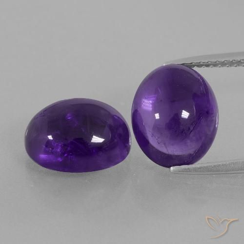 8.45 ct Oval Cabochon Amethyst, 11.1 x 9 mm From Brazil, Photo A