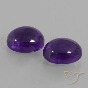 8.45 ctw Violet Amethyst Stones, Natural Amethyst in Oval Cabochon Shape for Sale