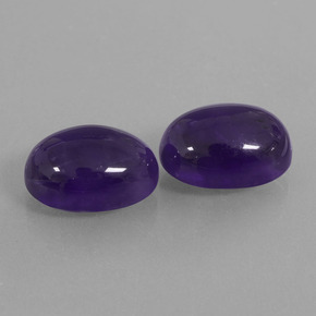 14.72 ctw Violet Amethyst Stones, Natural Amethyst in Oval Cabochon Shape for Sale