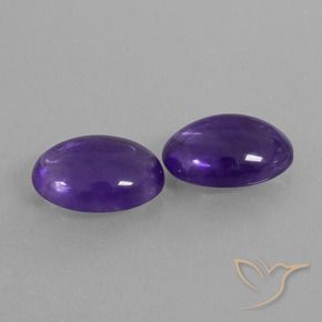 10.31 ctw Violet Amethyst Stones, Natural Amethyst in Oval Cabochon Shape for Sale