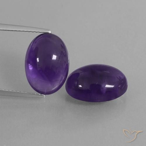 12.56 ct Oval Cabochon Amethyst, 14 x 10.1 mm From Brazil, Photo A