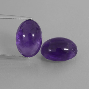 14.29 ct Violet Amethyst Gemstone, Amethyst Gem in Oval Cabochon Shape for Sale.