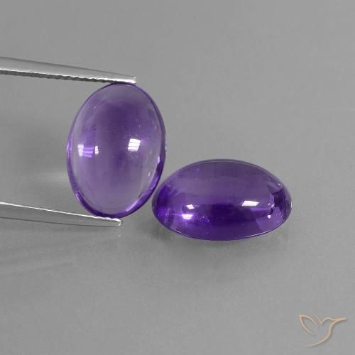 10.67 ct Oval Cabochon Amethyst, 14.1 x 10 mm From Brazil, Photo A