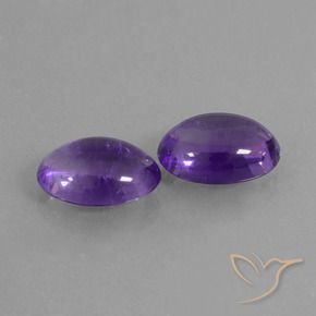 10.67 ctw Violet Amethyst Stones, Natural Amethyst in Oval Cabochon Shape for Sale