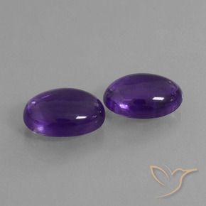 11.97 ctw Violet Amethyst Stones, Natural Amethyst in Oval Cabochon Shape for Sale