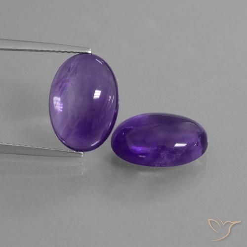 10.26 ct Oval Cabochon Amethyst, 14.2 x 10.1 mm From Brazil, Photo A