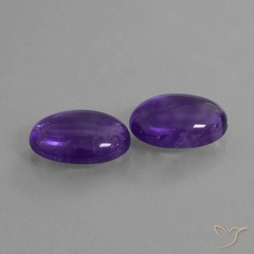 10.26 ctw Violet Amethyst Stones, Natural Amethyst in Oval Cabochon Shape for Sale