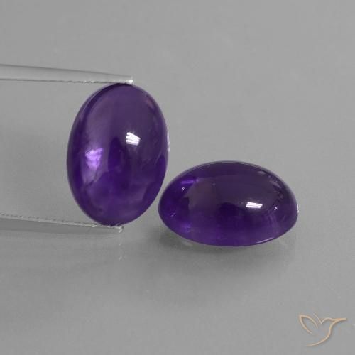 13.54 ct Oval Cabochon Amethyst, 14.1 x 10.1 mm From Brazil, Photo A