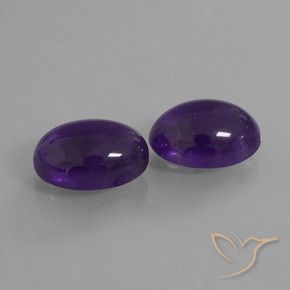 13.54 ctw Violet Amethyst Stones, Natural Amethyst in Oval Cabochon Shape for Sale