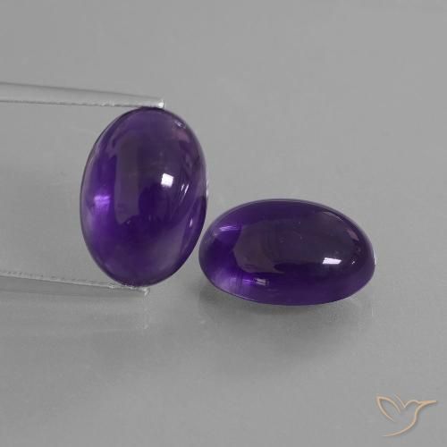 12.53 ct Oval Cabochon Amethyst, 14.2 x 10.2 mm From Brazil, Photo A