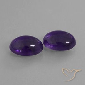 12.53 ctw Violet Amethyst Stones, Natural Amethyst in Oval Cabochon Shape for Sale