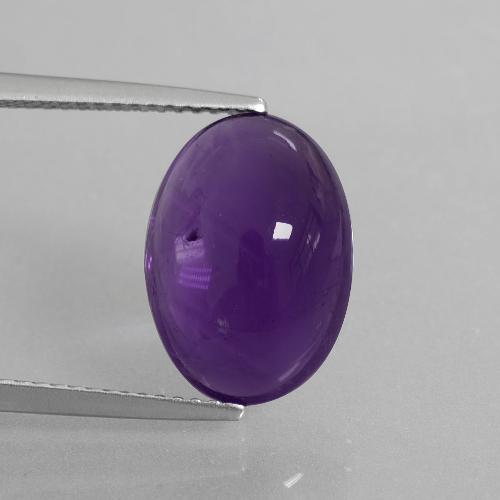 Violeta oscuro Amatista Gema - 5.4ct Cabujón Óvalo (ID: 409745)