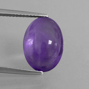 Medium Violet Amethyst Gem - 5.9ct Oval Cabochon (ID: 409778)