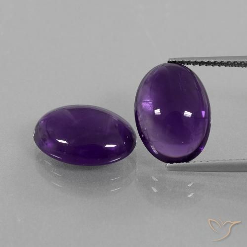 10.34 ct Oval Cabochon Amethyst, 13.8 x 10 mm From Brazil, Photo A
