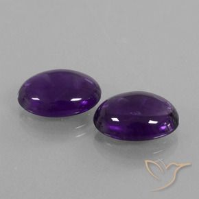 10.34 ctw Violet Amethyst Stones, Natural Amethyst in Oval Cabochon Shape for Sale