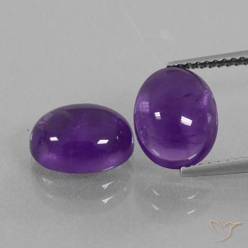 5.83 ct Oval Cabochon Amethyst, 10.1 x 8.2 mm From Brazil, Photo A