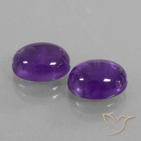 5.83 ctw Violet Amethyst Stones, Natural Amethyst in Oval Cabochon Shape for Sale