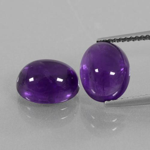 Medium Violet Amethyst Gem - 3.1ct Oval Cabochon (ID: 409874)