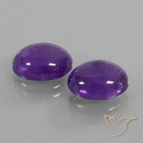 5.23 ctw Violet Amethyst Stones, Natural Amethyst in Oval Cabochon Shape for Sale