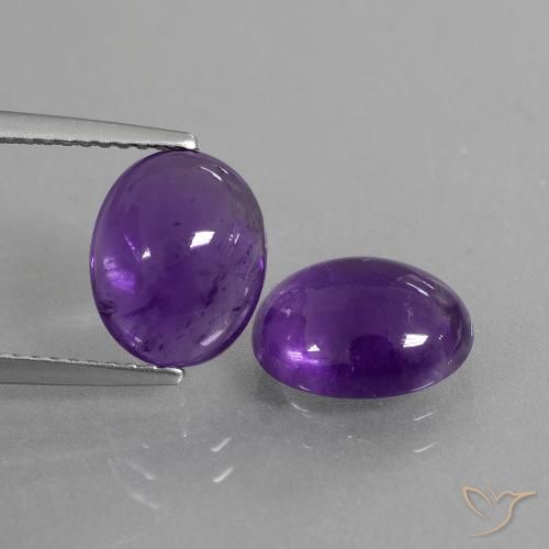 4.97ctw Natural Medium Violet Amethyst, Oval, Transparent