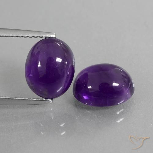 6.14ctw Natural Medium Violet Amethyst, Oval, Transparent