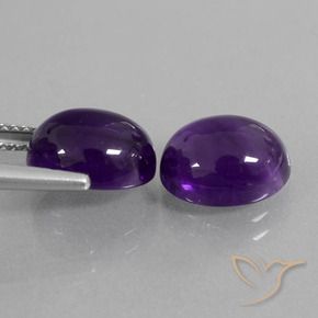 Amethyst Gemstones in 10 x 8 mm (calibrated) Size for Sale, Amethyst Stones in Medium Violet Color
