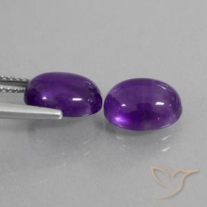 Amethyst Gemstones in 10 x 8 mm (calibrated) Size for Sale, Amethyst Stones in Medium Violet Color