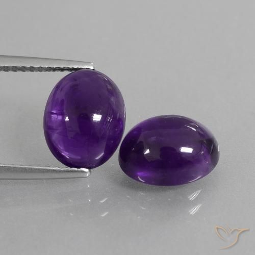 6.09 ct Oval Cabochon Amethyst, 10 x 8.2 mm From Brazil, Photo A