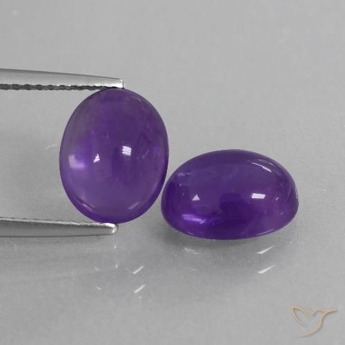 5.36ctw Natural Medium Violet Amethyst, Oval, Transparent