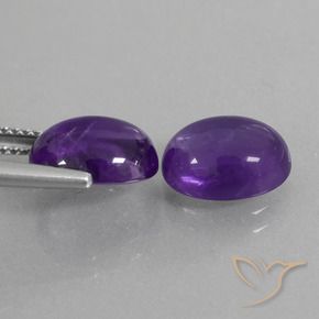 Amethyst Gemstones in 10 x 8 mm (calibrated) Size for Sale, Amethyst Stones in Medium Violet Color