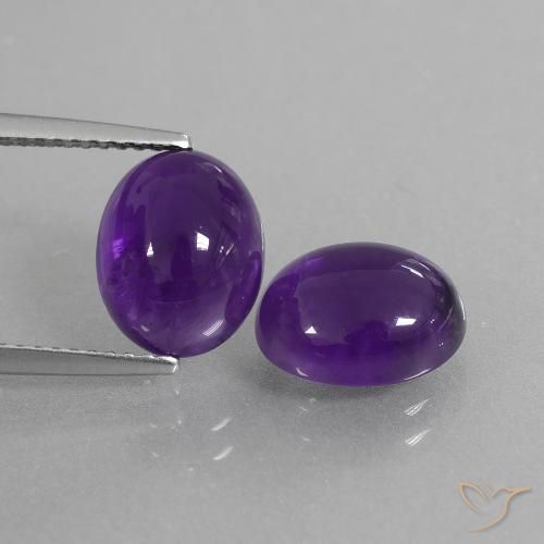 5.95ctw Natural Medium Violet Amethyst, Oval, Transparent