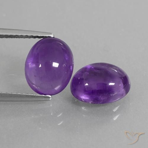 5.8 ct Oval Cabochon Amethyst, 10 x 8 mm From Brazil, Photo A