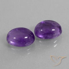 5.80 ctw Violet Amethyst Stones, Natural Amethyst in Oval Cabochon Shape for Sale