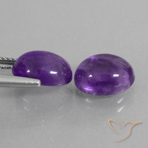 Amethyst Gemstones in 10 x 8 mm (calibrated) Size for Sale, Amethyst Stones in Medium-Light Violet Color