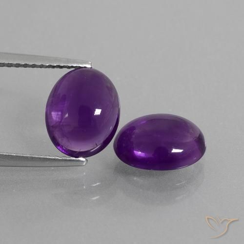 4.65 ct Oval Cabochon Amethyst, 9.9 x 8 mm From Brazil, Photo A