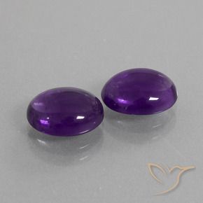 4.65 ctw Violet Amethyst Stones, Natural Amethyst in Oval Cabochon Shape for Sale