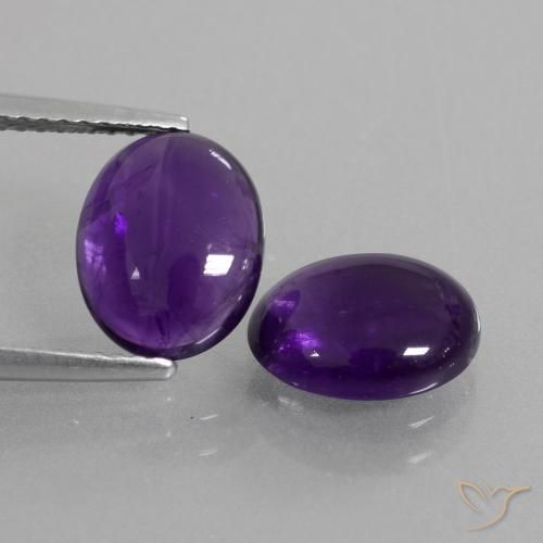 4.1 ct Oval Cabochon Amethyst, 10 x 8.1 mm From Brazil, Photo A