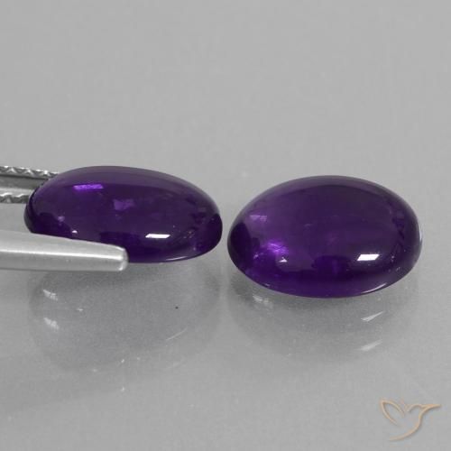Amethyst Gemstones in 10 x 8 mm (calibrated) Size for Sale, Amethyst Stones in Medium Violet Color