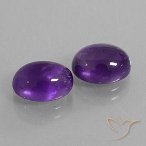 5.78 ctw Violet Amethyst Stones, Natural Amethyst in Oval Cabochon Shape for Sale