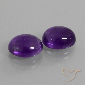5.58 ctw Violet Amethyst Stones, Natural Amethyst in Oval Cabochon Shape for Sale
