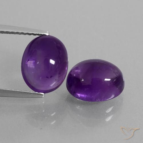6.51ctw Natural Medium Violet Amethyst, Oval, Transparent
