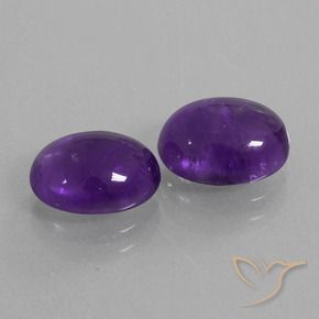 5.52 ctw Violet Amethyst Stones, Natural Amethyst in Oval Cabochon Shape for Sale