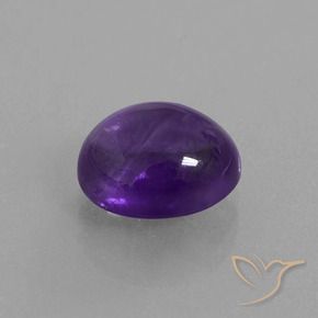 3.29 ct Violet Amethyst Stone, Natural Amethyst in Oval Cabochon Shape for Sale