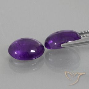Amethyst Gemstones in 10 x 8 mm (calibrated) Size for Sale, Amethyst Stones in Medium-Light Violet Color