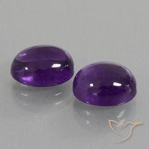 6.22 ctw Violet Amethyst Stones, Natural Amethyst in Oval Cabochon Shape for Sale
