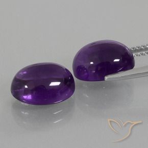 Amethyst Gemstones in 10 x 8 mm (calibrated) Size for Sale, Amethyst Stones in Medium Violet Color