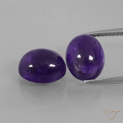 6.97ctw Natural Dark Violet Amethyst, Oval, Transparent