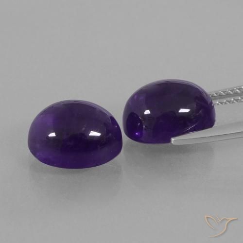 Amethyst Gemstones in 10 x 8 mm (calibrated) Size for Sale, Amethyst Stones in Dark Violet Color