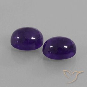 6.65 ctw Violet Amethyst Stones, Natural Amethyst in Oval Cabochon Shape for Sale