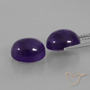 Amethyst Gemstones in 10 x 8 mm (calibrated) Size for Sale, Amethyst Stones in Deep Violet Color